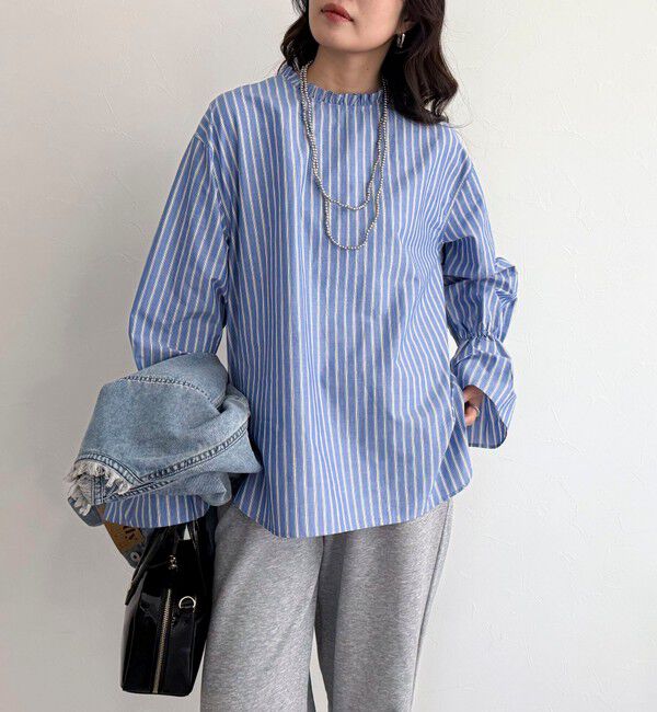 fredy emue「袖フレアストライプシャツ」|シャツ・ブラウス|