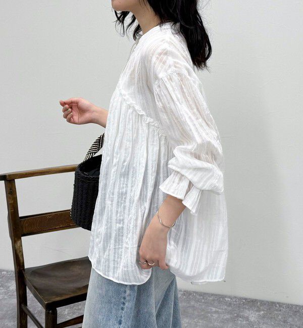 fredy emue「コットンギャザーオーバーブラウス」|シャツ・ブラウス|