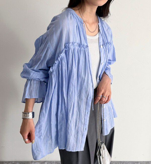 fredy emue「コットンギャザーオーバーブラウス」|シャツ・ブラウス|