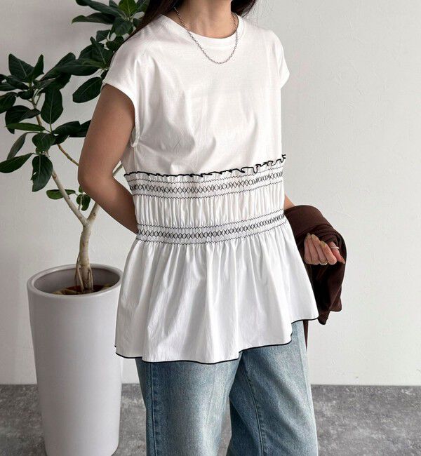 fredy emue「スモッキングフレンチプルオーバー」|Tシャツ・カットソー|