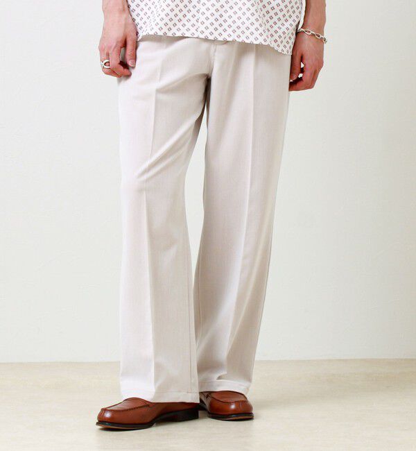 GLOSTER「【美シルエット】ミディアムストレート フレアパンツ」|チノ|