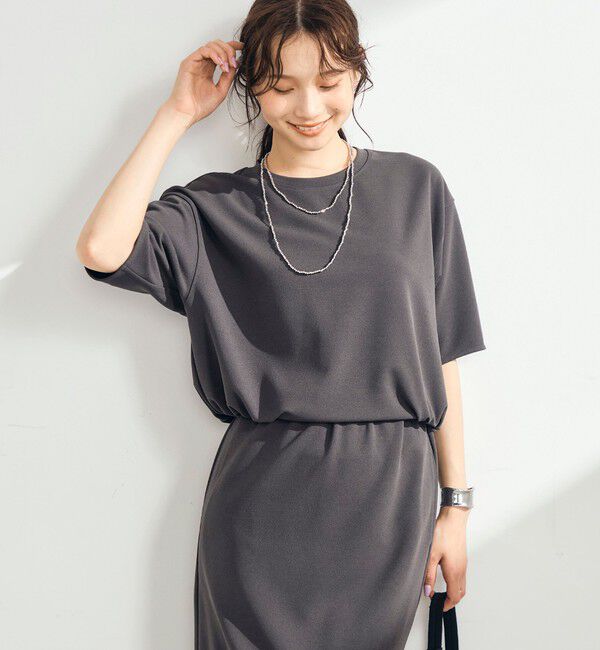 fredy emue「カットジョーゼット5分袖プルオーバー」|Tシャツ・カットソー|