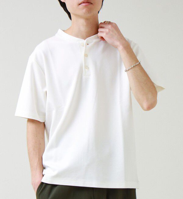 GLOSTER「【抗菌防臭】ポンチ素材 ヘンリーネックTシャツ」|Tシャツ・カットソー|