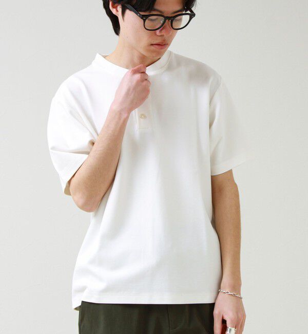 GLOSTER「【抗菌防臭】ポンチ素材 ヘンリーネックTシャツ」|Tシャツ・カットソー|