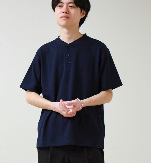 GLOSTER「【抗菌防臭】ポンチ素材 ヘンリーネックTシャツ」|Tシャツ・カットソー|