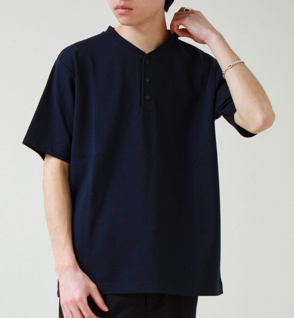 GLOSTER「【抗菌防臭】ポンチ素材 ヘンリーネックTシャツ」|Tシャツ・カットソー|