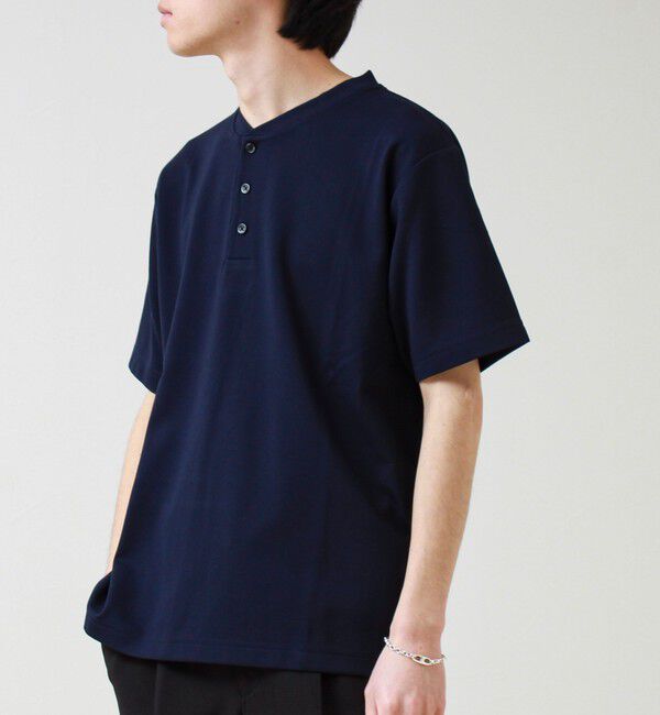 GLOSTER「【抗菌防臭】ポンチ素材 ヘンリーネックTシャツ」|Tシャツ・カットソー|
