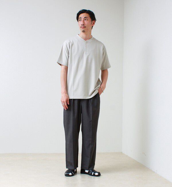 GLOSTER「【抗菌防臭】ポンチ素材 ヘンリーネックTシャツ」|Tシャツ・カットソー|