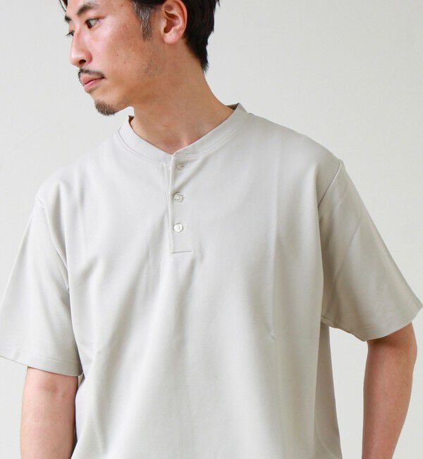 GLOSTER「【抗菌防臭】ポンチ素材 ヘンリーネックTシャツ」|Tシャツ・カットソー|