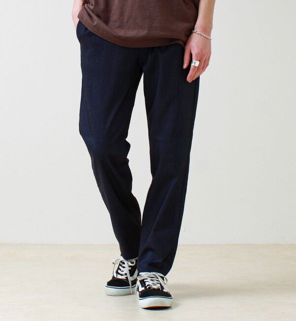 GLOSTER「【快適ストレッチ】flexibleイージーパンツ」|チノ|インディゴブルー