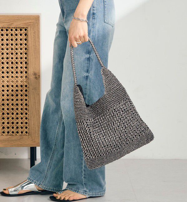 fredy emue「メタリックコード柄編みワンハンドルバッグ」|ショルダー・メッセンジャー|