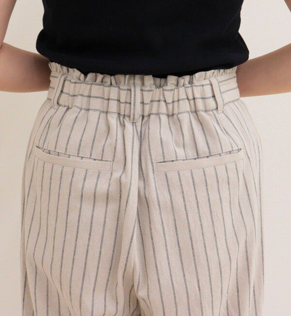 fredy emue「ストライプセミワイドタックパンツ」|チノ|