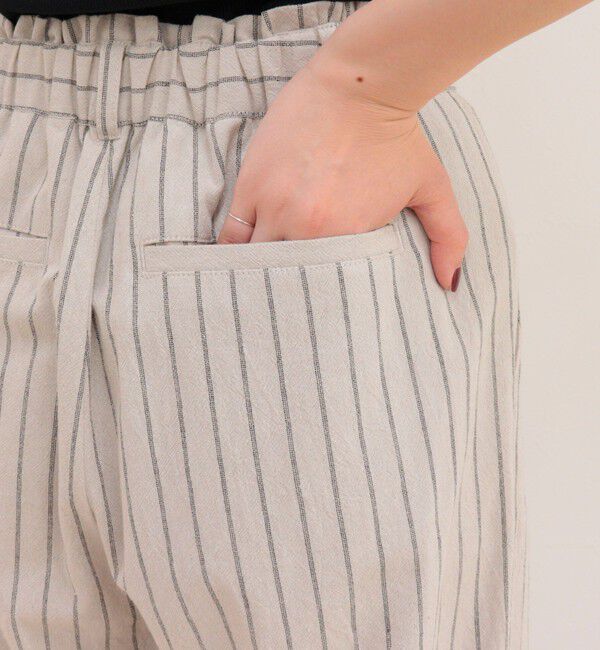 fredy emue「ストライプセミワイドタックパンツ」|チノ|