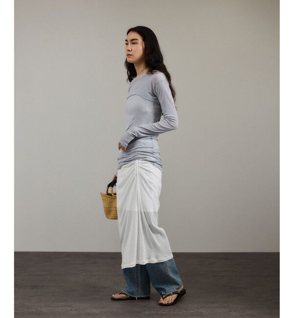 SALON adam et rope'「nu=layerアシンメトリーシャーリングスカート」|スカート|