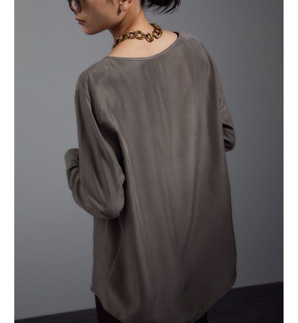 SALON adam et rope'「[25AW]GENTLE SILK ロングスリーブプルオーバー【セットアップ対応・洗える】」|シャツ・ブラウス|