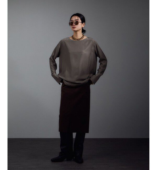 SALON adam et rope'「[25AW]GENTLE SILK ロングスリーブプルオーバー【セットアップ対応・洗える】」|シャツ・ブラウス|