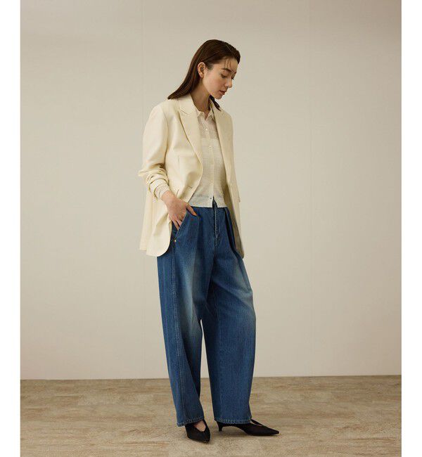 ROPE「透かし編み ニット ポロカーディガン」|カーディガン|