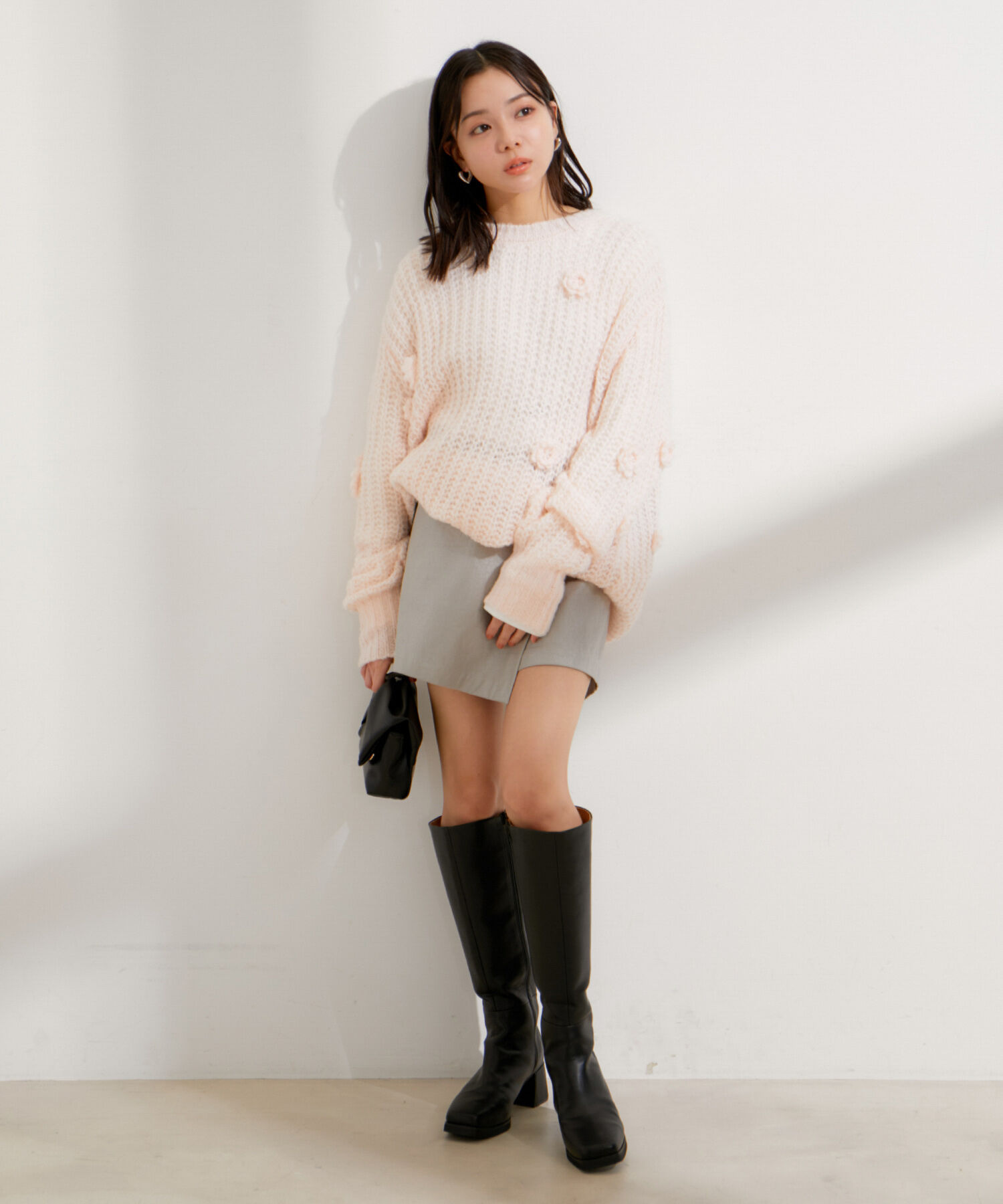 VIS「お花ぽんぽんシアーニット」|ニット・セーター|