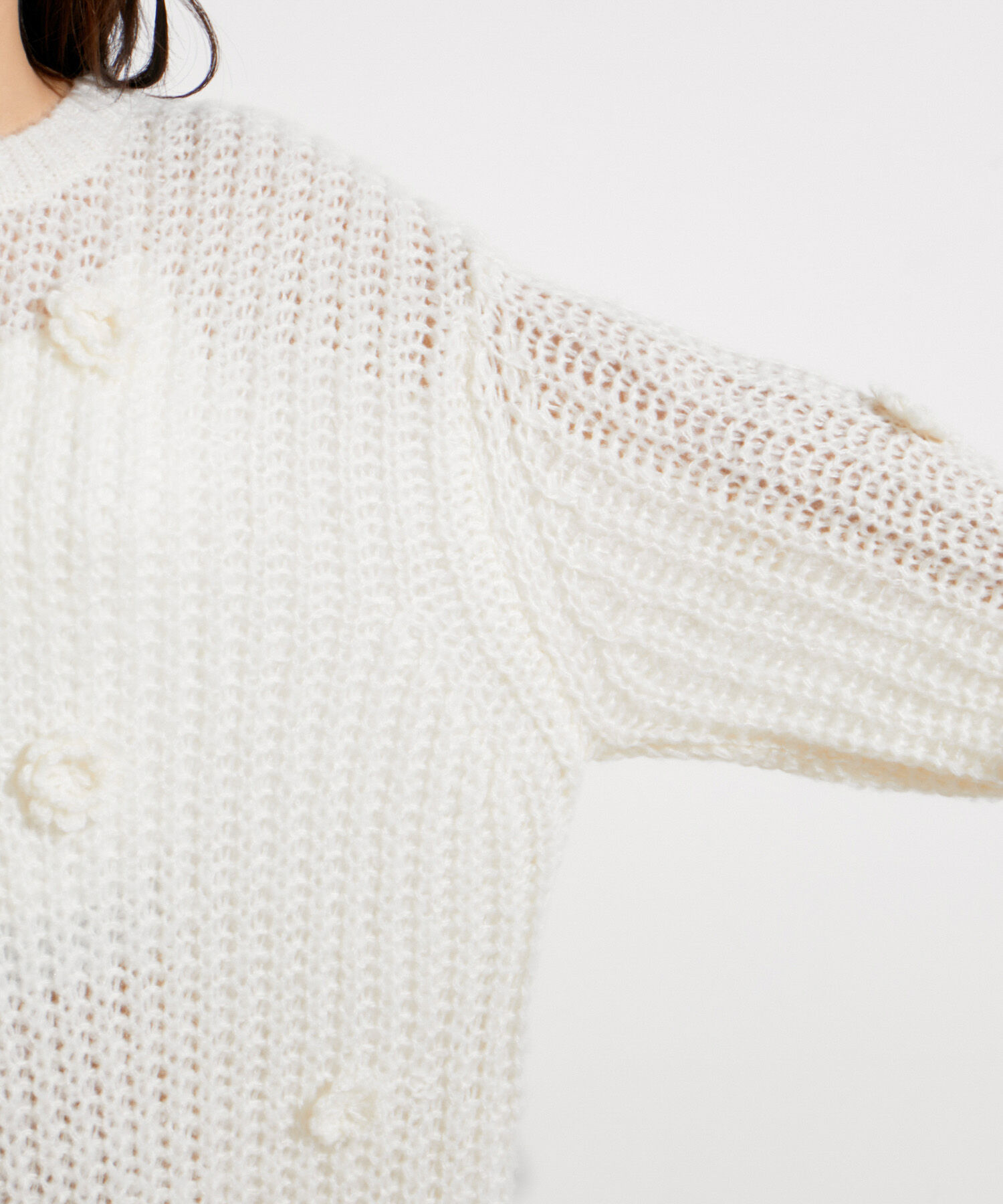 VIS「お花ぽんぽんシアーニット」|ニット・セーター|