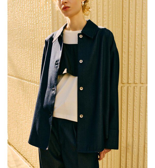 ADAM ET ROPE'「NIKKE TW DENIM SHIRT JACKET」|ブルゾン・スタジャン|ブラック(01)