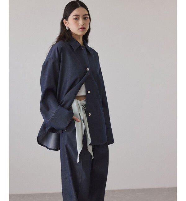 ADAM ET ROPE'「NIKKE TW DENIM SHIRT JACKET」|ブルゾン・スタジャン|ネイビー(40)