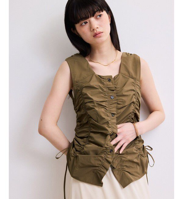 ADAM ET ROPE'「【WEB限定】シャーリングジレ」|ベスト・ジレ|