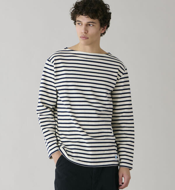 ORCIVAL「ORCIVAL | コットンロード ボートネック フレンチバスクTシャツ MEN」|Tシャツ・カットソー|ECRU系1