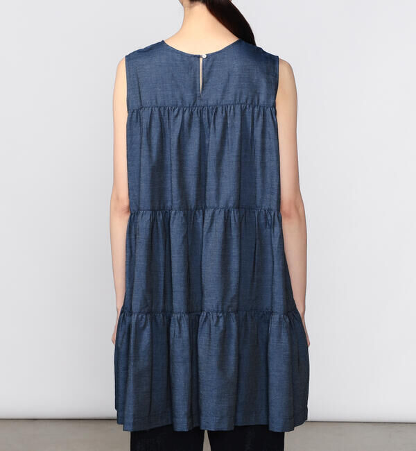 GYMPHLEX「Gymphlex | インディゴデニム ティアードチュニック WOMEN」|ワンピース|