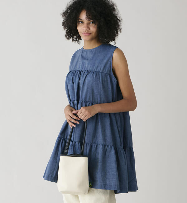 GYMPHLEX「Gymphlex | インディゴデニム ティアードチュニック WOMEN」|ワンピース|