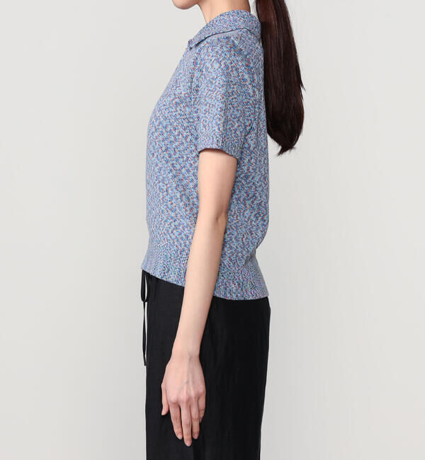  「COOHEM | マルチカラー コットンニットポロ WOMEN」|ニット・セーター|