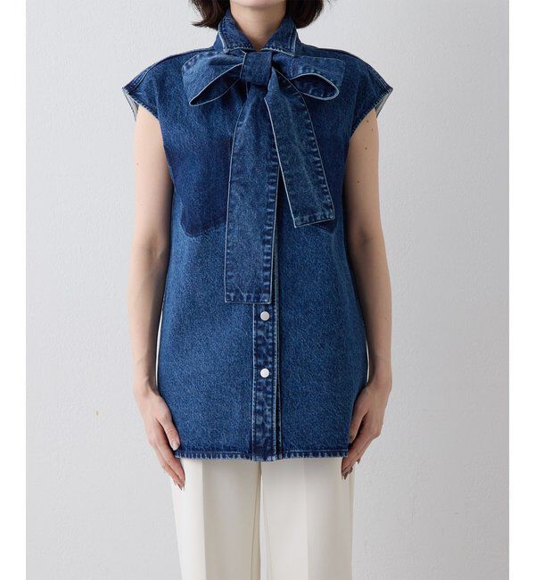  「デニムボウノースリーブシャツ」|シャツ・ブラウス|