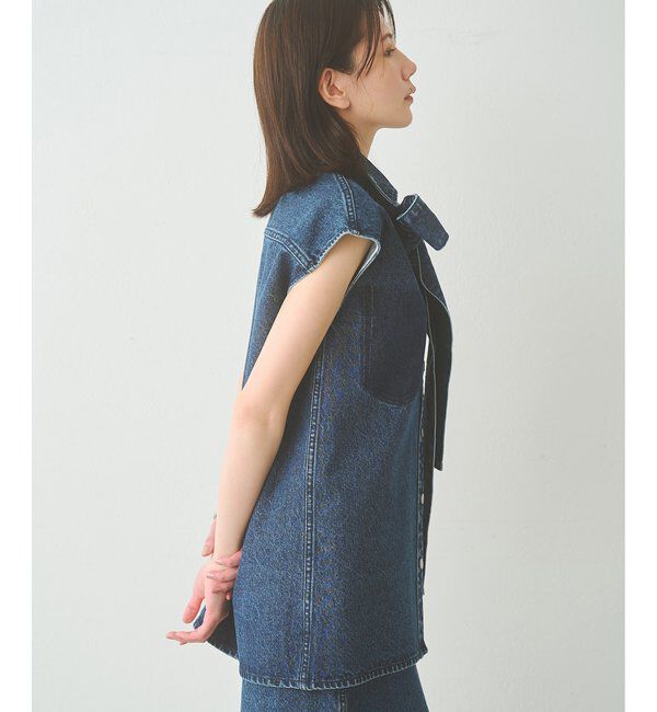  「デニムボウノースリーブシャツ」|シャツ・ブラウス|