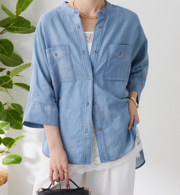  「Q.anos　ドルマンシアーデニムシャツ」|シャツ・ブラウス|