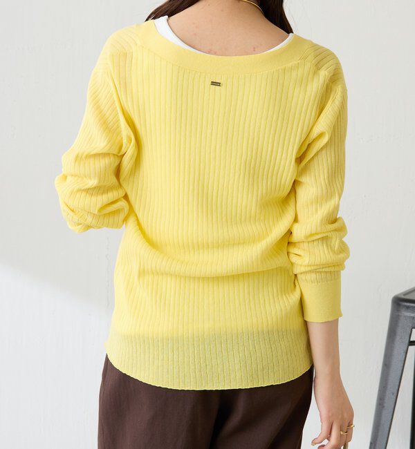  「ドライコットンワイドリブカーディガン」|ニット・セーター|