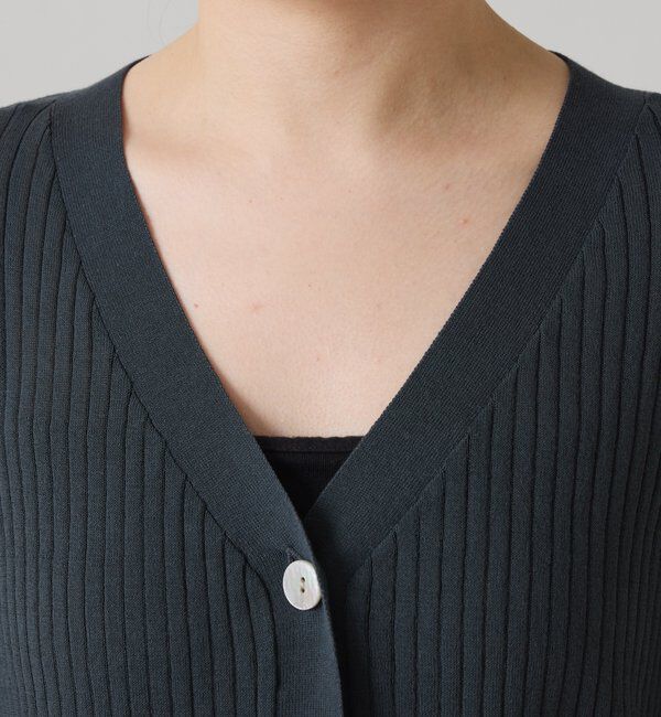  「ドライコットンワイドリブカーディガン」|ニット・セーター|