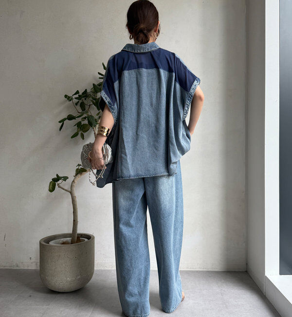  「リヨセルデニムバック切替シャツ」|シャツ・ブラウス|