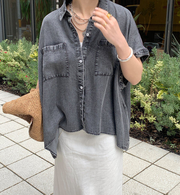  「リヨセルデニムバック切替シャツ」|シャツ・ブラウス|