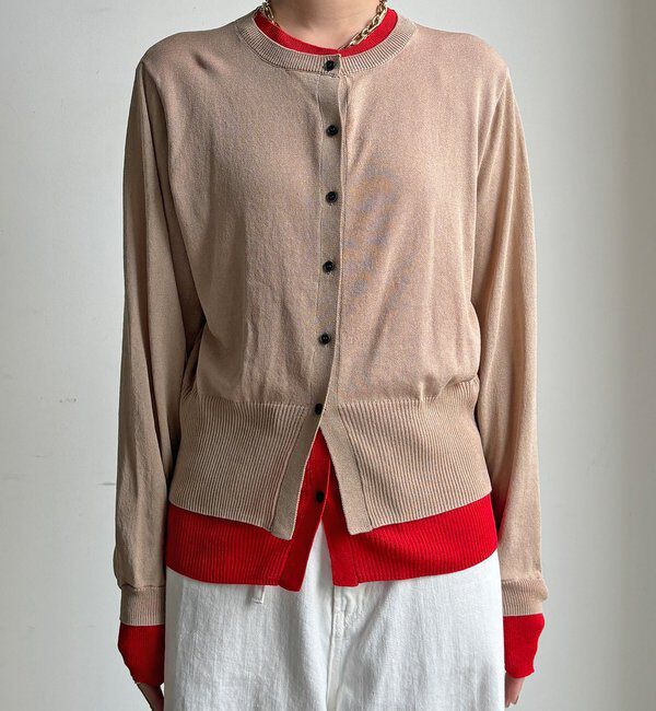  「【WEB限定】レイヤード風カーディガン」|カーディガン|