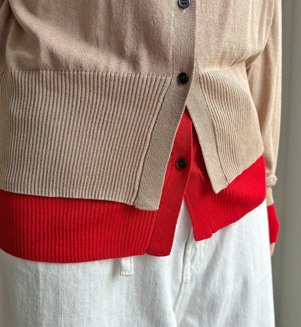  「【WEB限定】レイヤード風カーディガン」|カーディガン|