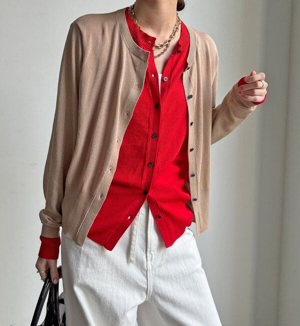  「【WEB限定】レイヤード風カーディガン」|カーディガン|