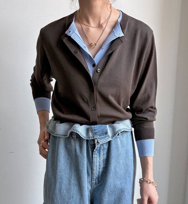  「【WEB限定】レイヤード風カーディガン」|カーディガン|