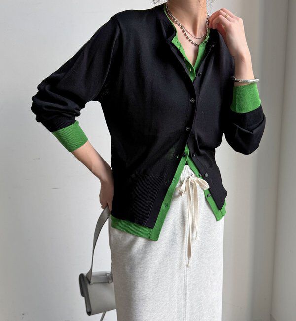  「【WEB限定】レイヤード風カーディガン」|カーディガン|