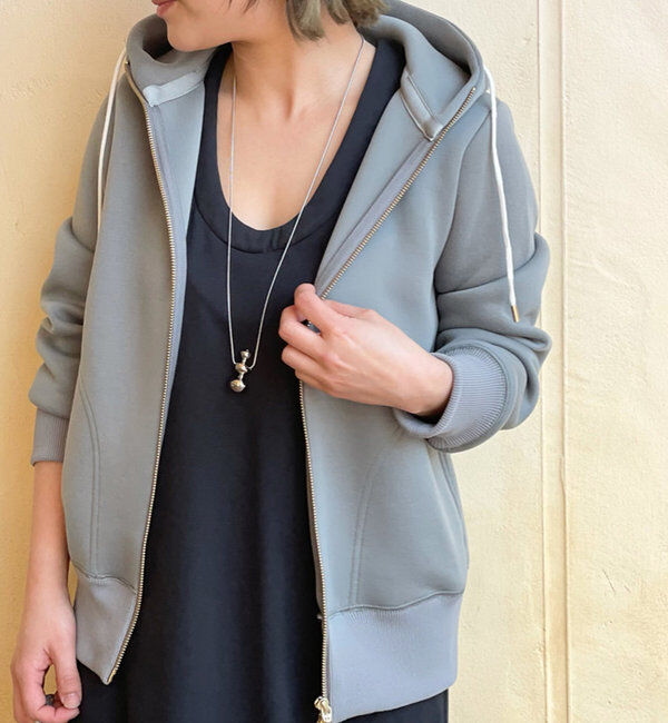  「【WEB限定/キレイめ上品】スポンジダンボールZIPパーカーカットソー」|パーカー|