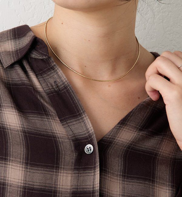  「【洗練された印象に】ワイヤーショートネックレス」|ブローチ・コサージュ|