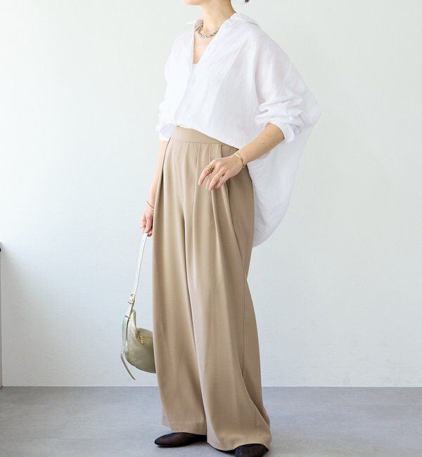  「予約【名品/サイズ展開あり】リネンワイドシャツ」|シャツ・ブラウス|