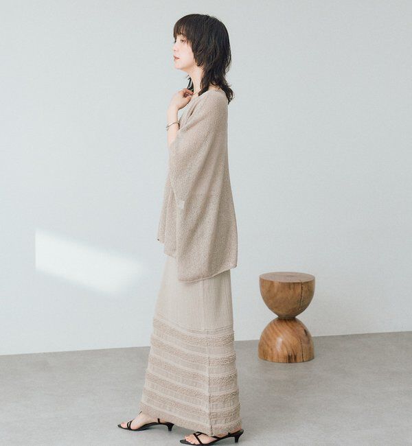  「【通気性/吸水速乾性/軽量/防シワ性】ペーパーポンチョニット」|ニット・セーター|