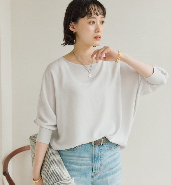  「予約【ON・OFF問わず活躍】リブ付きジョーゼットドルマンブラウス」|シャツ・ブラウス|