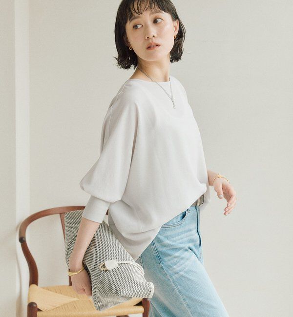  「予約【ON・OFF問わず活躍】リブ付きジョーゼットドルマンブラウス」|シャツ・ブラウス|