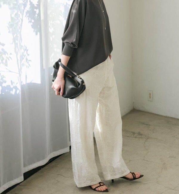  「予約【ON・OFF問わず活躍】リブ付きジョーゼットドルマンブラウス」|シャツ・ブラウス|