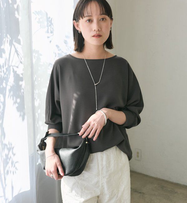  「予約【ON・OFF問わず活躍】リブ付きジョーゼットドルマンブラウス」|シャツ・ブラウス|